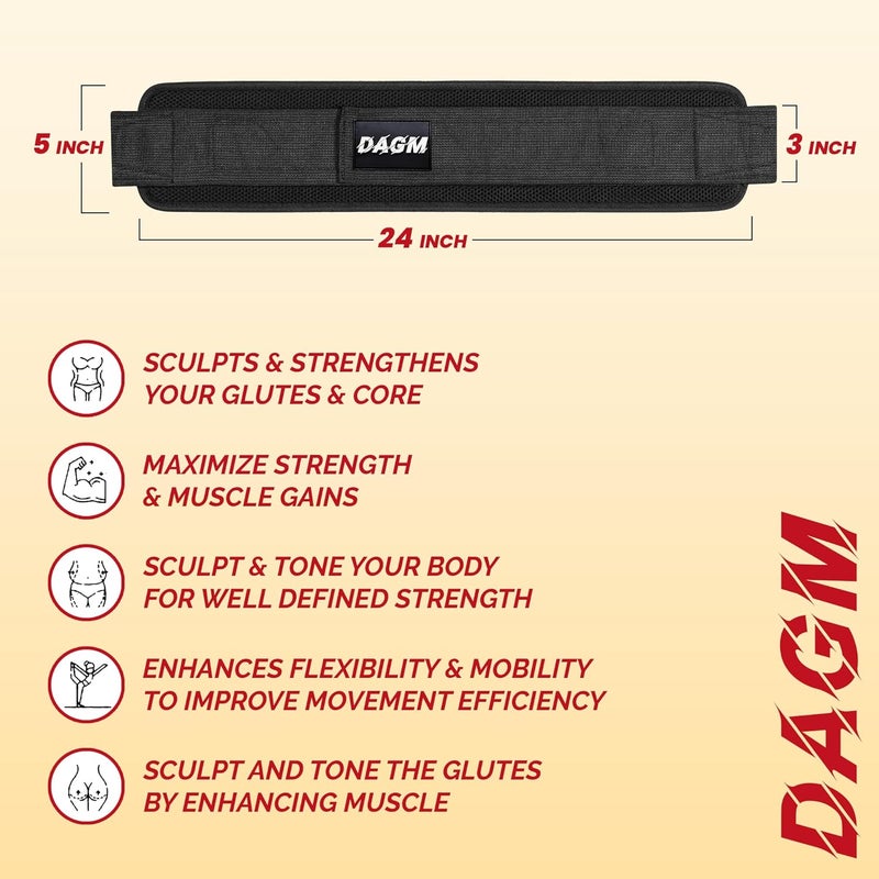 DAGM Hip Thrust Belt for Dumbbells heavy, Secure Glute Trainer with Non-Slip Extra Padding That Protects Your Hips - Ideal for Gym & Home Workouts - Use with Heavy Duty Kettlebells, Dumbbells, & Plates Hold up to 500 lbs - Image 5